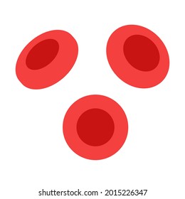 Estructura de células sanguíneas humanas bajo microscopio. Iconos eritrocitos en vena. Concepto de vasos sanguíneos humanos. Prueba de microbiología en laboratorio. Ilustración clínica de vector plano aislada para clínica u hospital.