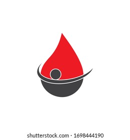 Diseño de ilustraciones vectoriales del logotipo de sangre humana