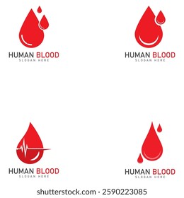 human blood logo template vector icon illustration design