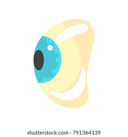 Human blue eye, ophthalmology concept cartoon vector Illustration