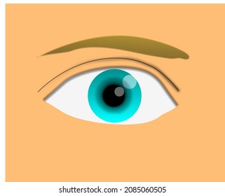 Ojo azul humano con efecto de brillo