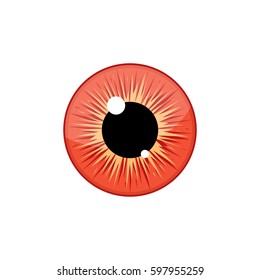 Human blue eyeball iris pupil isolated on white background. Eye Vector Illustration