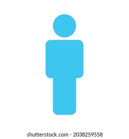 Human blue icon. Person vector icon