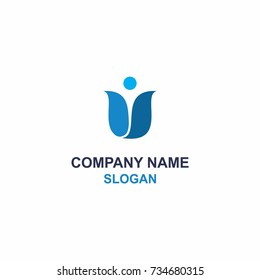 Human blue tulip logo.