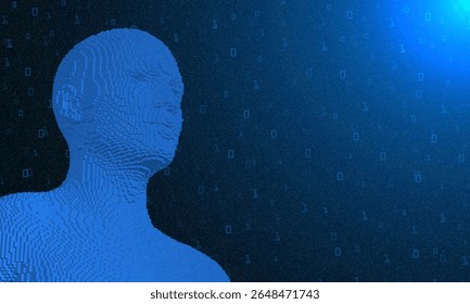 Human body. Abstract vector. Digital anatomy, Medical technology, Muscle structure, Health innovation, 3D model, DNA biotechnology, Body system, Science medicine, Healthy anatomy concept