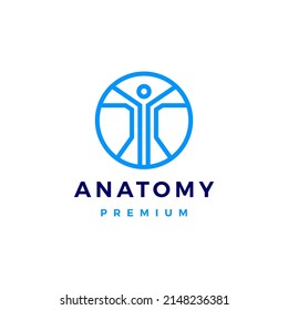 Human Body Anatomy Circle Logo Vector Icon Illustration 