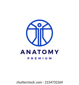 Human Body Anatomy Circle Logo Vector Icon Illustration