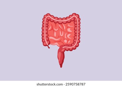 Human body anatomy concept. Colored flat vector illustration isolated