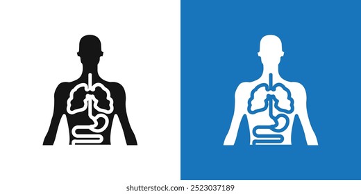 ícone de anatomia do corpo humano Contorno plano do conjunto de vetores