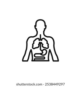 ícone da anatomia do corpo humano Vetor plano isolado em contorno