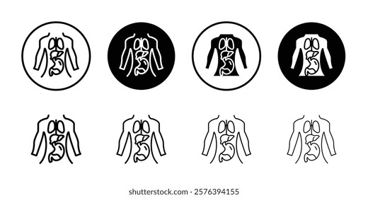 human body anatomy icon logo sign set vector outline