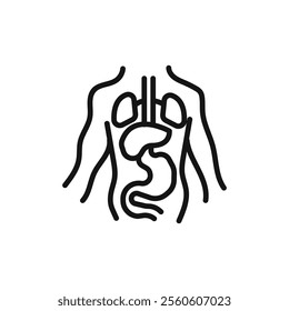 human body anatomy icon vector line logo art