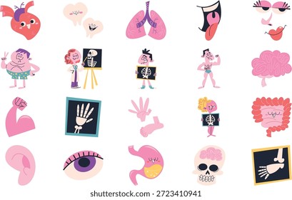 Cuerpo Humano Y Ilustraciones De Anatomía. Pictograma moderno perfecto en trazo editable.