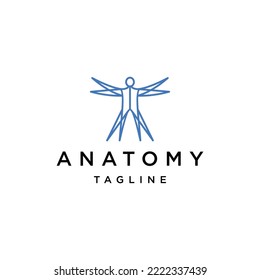 Human body anatomy logo design vector template