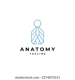 Human body anatomy logo design vector template