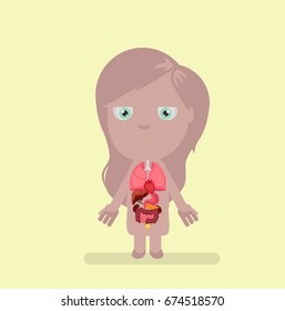 Human body anatomy vector illustration: Organs