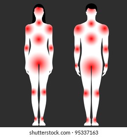 human body with area of pain