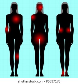 human body with area of pain