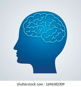 Human Body Brain Icon Silhouette On Stock Vector (Royalty Free ...