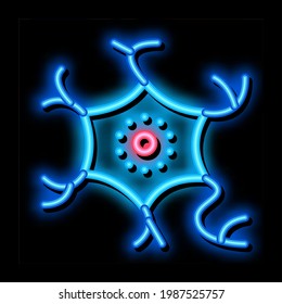vector de señal de luz de neón de la célula corporal humana. Icono brillante símbolo de la célula corporal humana. ilustración de símbolo transparente