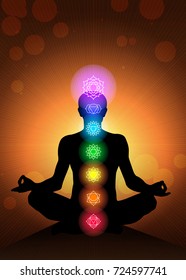 Human Body Chakras Vector Background