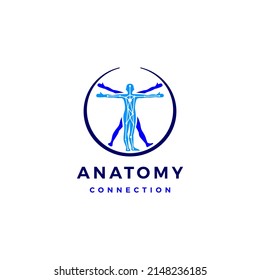 Human Body Connection Anatomy Circle Logo Vector Icon Illustration 