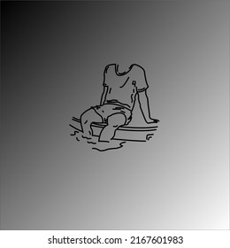 human body continuous line abstract drawing vector illustration