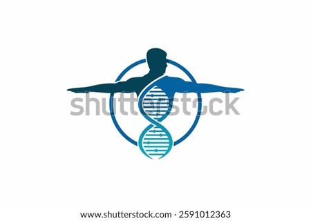 Human body dna genetic logo design vector illustration