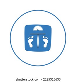Icono de la escala de gimnasio del cuerpo humano | Icono de versión circular |