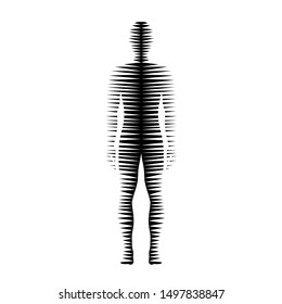 human Body with Horizontal motion lines vector concept