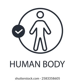 human body icon. vector.Editable stroke.linear style sign for use web design,logo.Symbol illustration.