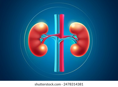Human body kidneys, vector illustration on white background