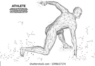 Human body low poly wireframe. 
Athlete, Running man from triangles, low poly style. sport concept. human anatomy. Vector polygonal futuristic image. Polygonal wireframe mesh art.  