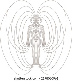 Human body magnetic energy field