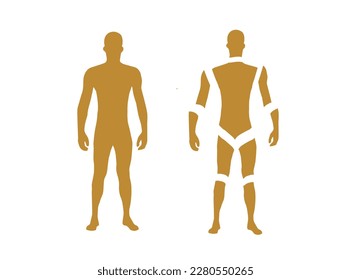 Human body with many pieces, mutilation human body