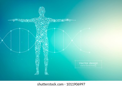 Human body of the molecules DNA. Medicine, science and technology concept. Vector illustration