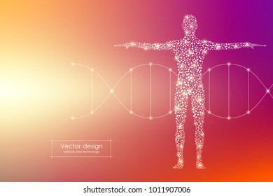 Human body of the molecules DNA. Medicine, science and technology concept. Vector illustration