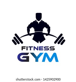 Human with body muscle fitness gym logo design inspiration
