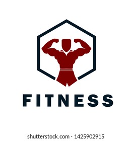 Human body muscle fitness gym logo design inspiration