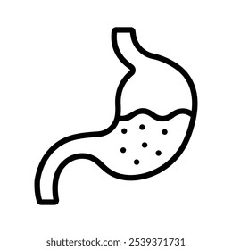 Human body organ to receive and process food, stomach vector icon