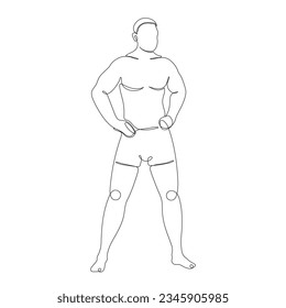 fondo del contorno del cuerpo humano. Ilustración del contorno vectorial del cuerpo masculino. boceto de cuerpo humano dibujado a mano. Cuerpo humano masculino. los hombres hacen sketch de arte. boceto masculino.