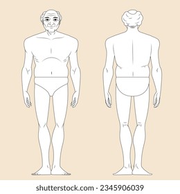 fondo del contorno del cuerpo humano. Ilustración del contorno vectorial del cuerpo masculino. boceto de cuerpo humano dibujado a mano. Cuerpo humano masculino. los hombres hacen sketch de arte. boceto masculino.