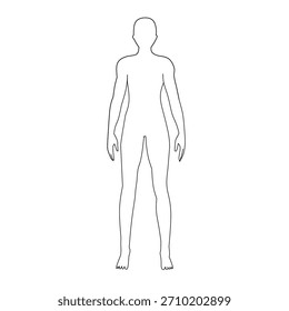 Human Body Outline Standing Pose with Arms Down