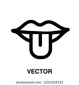 Human body part icon, human senses icon, vector tongue illustration on white background..eps