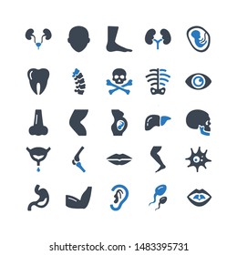 Human body parts flat vector icon