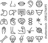 Human body parts and organs icon set