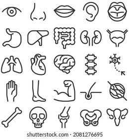 Human Body Parts And Organs Icon Set