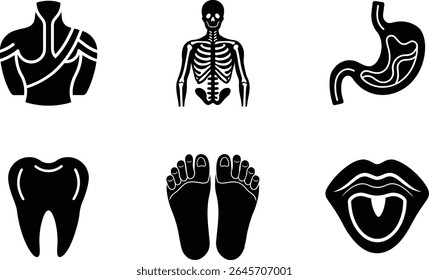 Human Body Parts set Vector icon Collection.