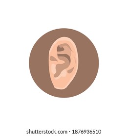 Human body parts simple art. Ear vector illustration