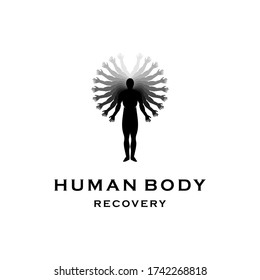 human body recovery logo concept , yoga and meditation